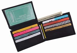 Image result for Leather Credit Card Holder with 8 Plastic Pouches