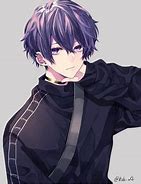 Image result for Kawaii Purple Hair Boy Anime