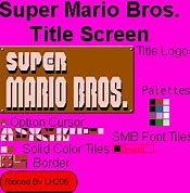 Image result for Super Mario Bros Title Screen 256X224