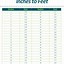 Image result for Inches to Feet Table Chart