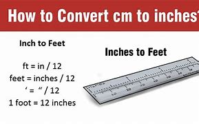 Image result for Conversion Chart From Feet to Inches