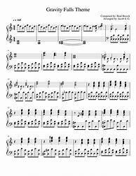 Image result for Gravity Falls Theme Song Piano Tabs