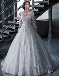 Image result for Long Sleeve Princess Wedding Dress
