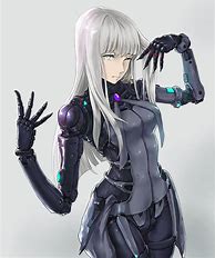 Image result for Black and White Android Robot Anime Girl