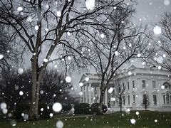 Image result for White House at Night When It Is Snowing