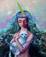 Image result for Trippy Cat Art with Girl