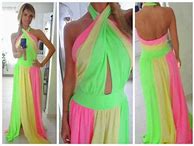 Image result for Green Yellow Pink Dresses