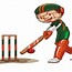 Image result for Cricket Bat Ball Wickets Outline