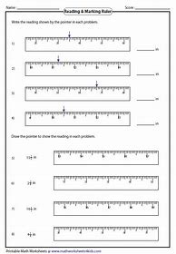 Image result for Ruler 1 16 Measurement Worksheets