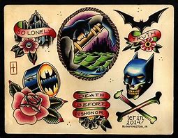Image result for Traditional Batman Tattoo