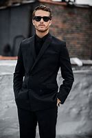 Image result for Man Wearing All Black Black and White Screen