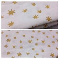 Image result for White Fabric with Gold Stars