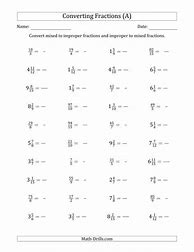 Image result for Converting Improper and Mixed Fractions Worksheet
