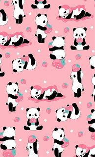 Image result for Pink Kawaii Panda Wallpaper