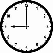 Image result for Analogue Clock 9Am