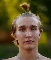 Image result for Half Ponytail Men