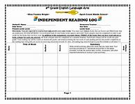 Image result for Independent Reading Log Printable