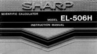 Image result for Sharp EL 506s User Manual