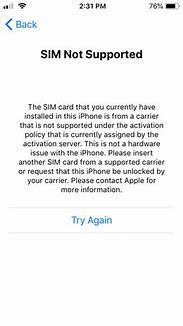 Image result for Sim Not Supported Message iPhone