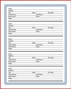 Image result for Free Template for Address Book