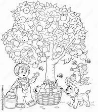 Image result for Preschool Apple-Picking Coloring Pages