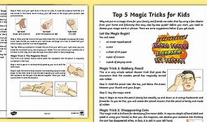 Image result for Printable Magic Tricks