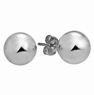 Image result for White Gold Ball Stud Earrings 8Mm