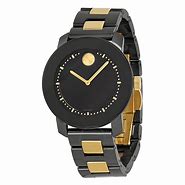Image result for Movado Watch Black and Gold