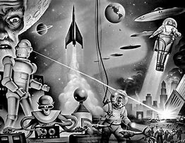 Image result for 50s Sci-Fi Illustration