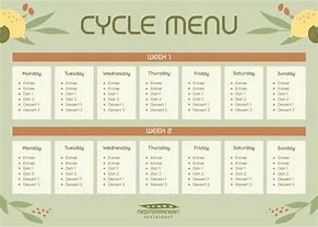 Image result for Free Cycle Menu Template