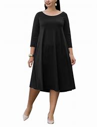 Image result for Plus Size Long Black Casusal Dress