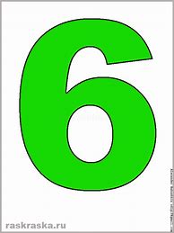 Image result for Printable Colored Number 6