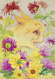 Image result for Louis Wain Flower Cat