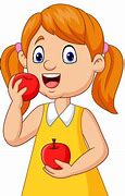 Image result for Cartoon a Girl Eating Apple