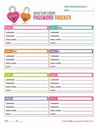 Image result for Password Logbook Template