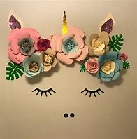 Image result for Unicorn Wall Decor with Foam Flowers