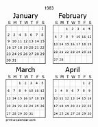 Image result for 1983 Calendar Full