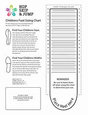 Image result for Kids Foot Chart Printable