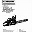 Image result for Craftsman Chainsaw Repair Manual
