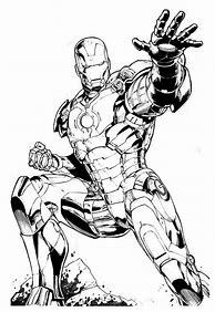 Image result for Iron Man Black and White Sketch