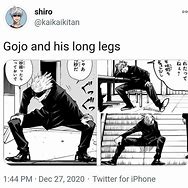 Image result for Gojo Spreading Legs in Subway Meme