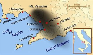 Image result for Mount Vesuvius Eruption Pompeii Map