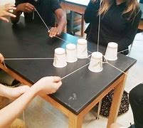 Image result for Rubber Band Cup Stack Game