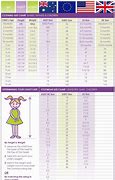 Image result for Clothing Size Conversion Chart