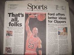 Image result for Michael Jordan Newspaper