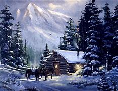 Image result for Mountain Man Cabin Paintings