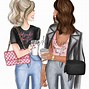 Image result for Brown and Blonde Best Friends Drawing
