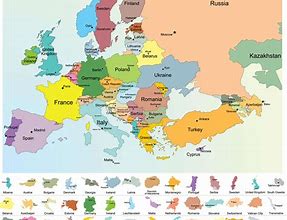 Image result for World Map with European Countries