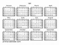 Image result for 1581 Calendar