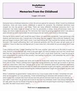 Image result for Childhood Memory Example